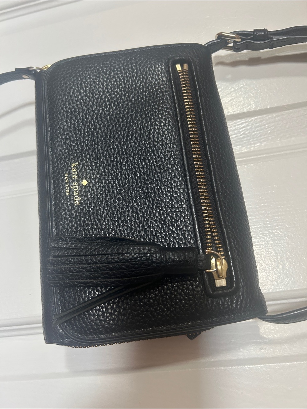 Kate Spade Black Pebbled Leather Crossbody Bag